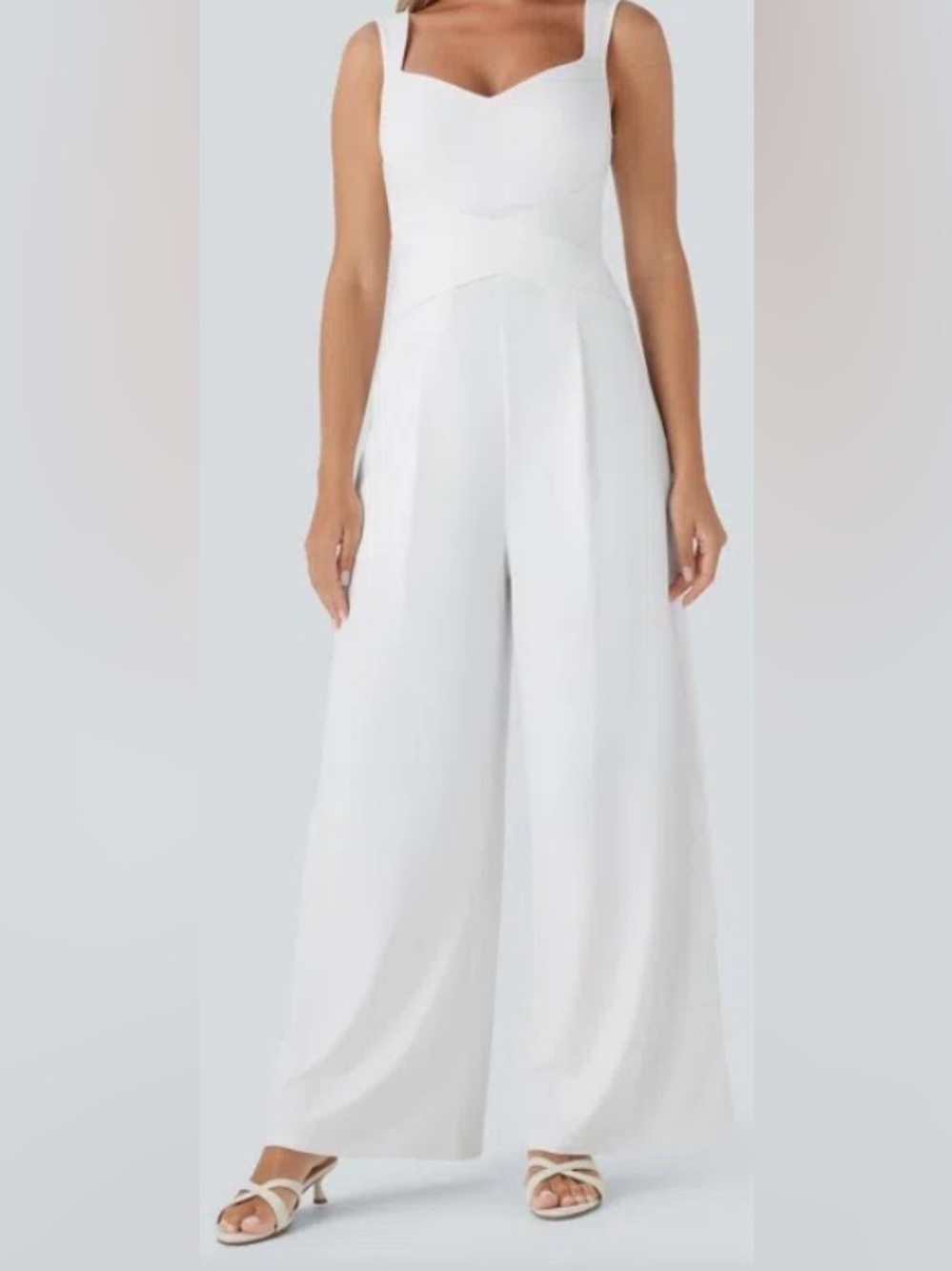 LARGE. .  HALARA WIDE STRAPS SLENDERIZING U BACK DETAILED JUMPSUIT